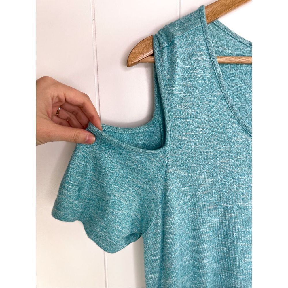 NWT Soft Surroundings Electra Cold Shoulder Maxi Dress Pockets Sky Blue‎ Size PL - Picture 4 of 10